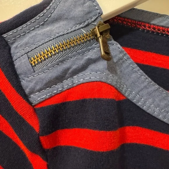 Lauren Ralph Lauren Red and Navy Striped Tee - Picture 3 of 5